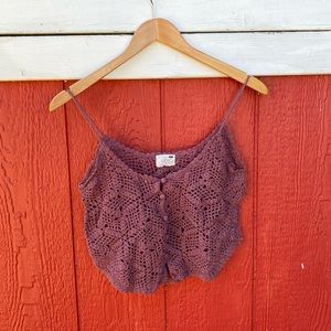Women’s crotchet crop spaghetti strap